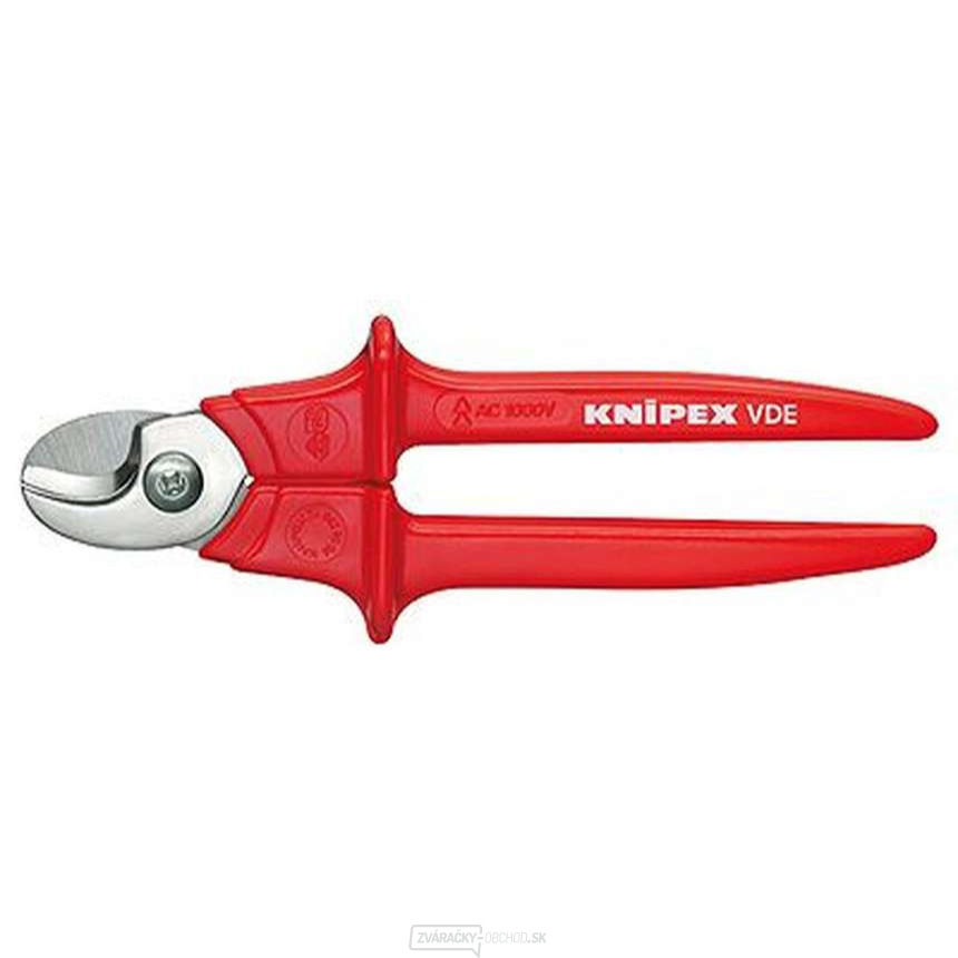 Káblové nožnice 260 mm KNIPEX 95 06 260 - 1000V. Chrómované, viaczložkové objímky VDE