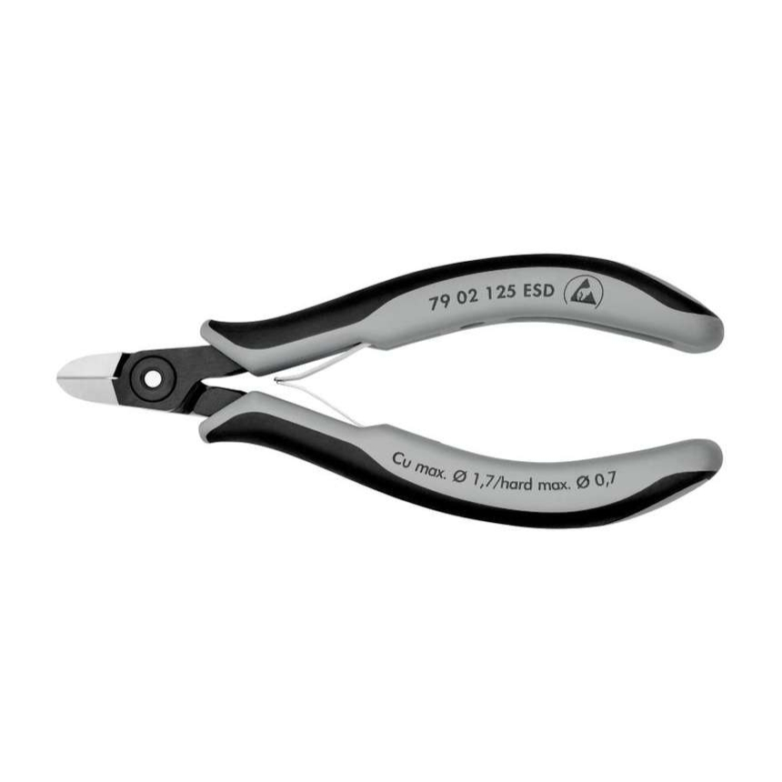 Presné bočné nožnice na elektroniku 125 mm Knipex 79 02 125 ESD - leštená hlava, viaczložkové puzdrá