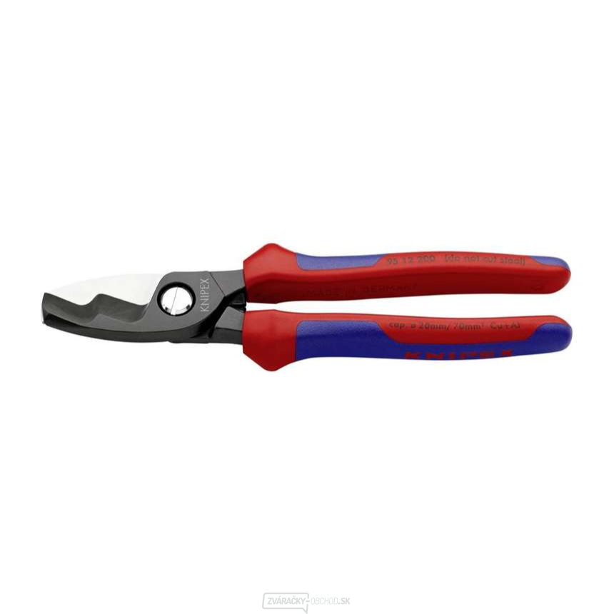 Káblové nožnice 200 mm KNIPEX 95 12 200 - leštená hlava, viaczložkové puzdrá