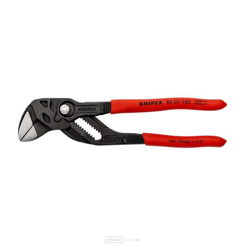 Kliešťový kľúč 180 mm, Knipex 86 01 180 - leštená hlava, plastové puzdrá