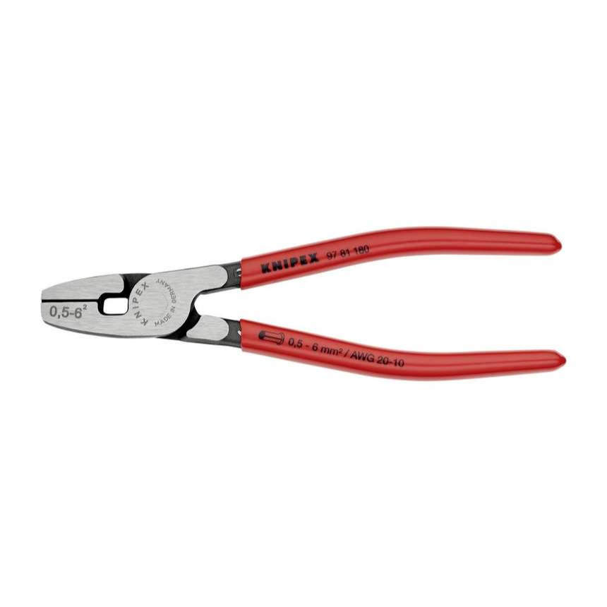 Krimpovacie kliešte na koncové objímky 180 mm Knipex 97 81 180 S predným nakladaním