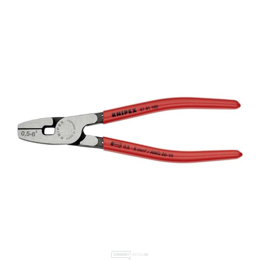 Krimpovacie kliešte na koncové objímky 180 mm Knipex 97 81 180 S predným nakladaním Krimpovacie kliešte na koncové objímky 180 mm Knipex 97 81 180 S predným nakladaním gallery main image