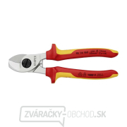 Káblové nožnice 165 mm VDE. KNIPEX 95 16 165 - chrómované, viaczložkové objímky Náhľad