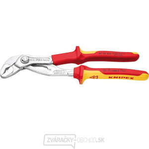 Inštalatérske kliešte VDE-Cobra 250 mm. KNIPEX 87 26 250 - 1000V. Chrómované, viaczložkové objímky Inštalatérske kliešte VDE-Cobra 250 mm. KNIPEX 87 26 250 - 1000V. Chrómované, viaczložkové objímky gallery main image
