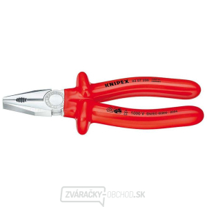 Kombinované kliešte 250 mm - 1000 V. KNIPEX 03 07 250 - chrómované, VDE - izolácia ponorením do kúpeľa Kombinované kliešte 250 mm - 1000 V. KNIPEX 03 07 250 - chrómované, VDE - izolácia ponorením do kúpeľa gallery main image