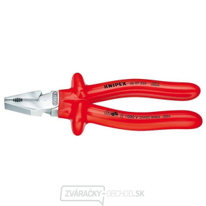Silové kombinované kliešte 225 mm - VDE 1000V. KNIPEX 02 07 225 - chrómované, izolované proti ponoreniu gallery main image