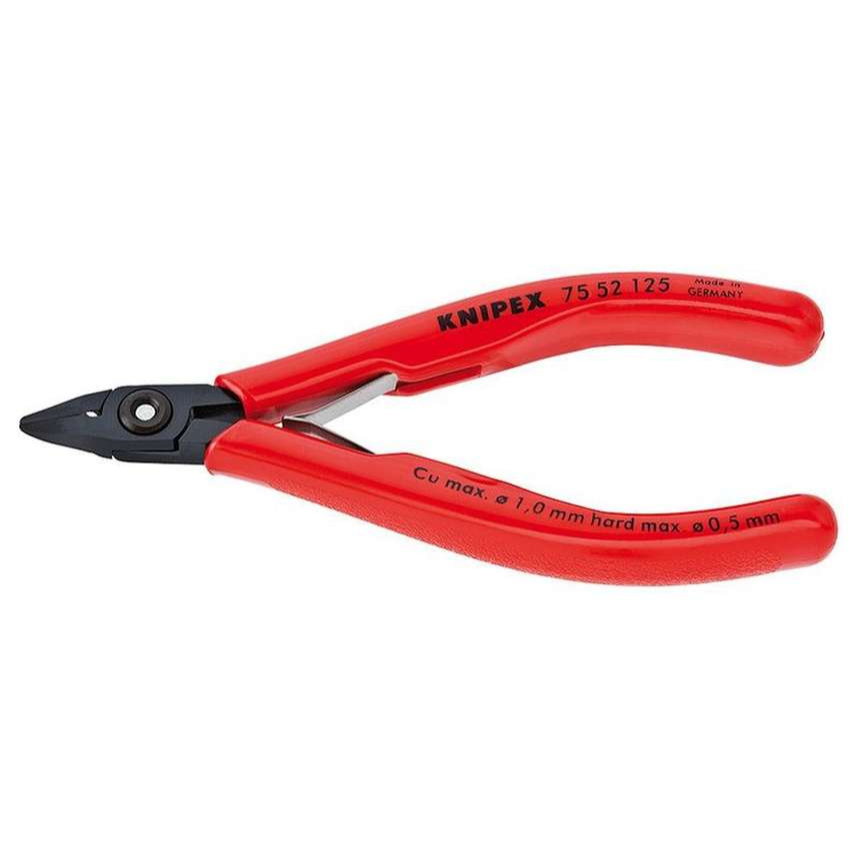 Bočné štípacie kliešte na elektroniku 125 mm KNIPEX 75 52 125 - leštená hlava, viaczložkové puzdrá