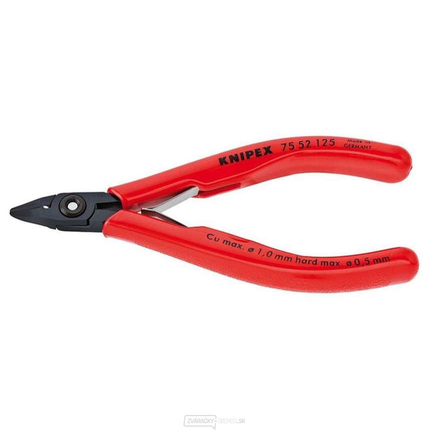 Bočné štípacie kliešte na elektroniku 125 mm KNIPEX 75 52 125 - leštená hlava, viaczložkové puzdrá