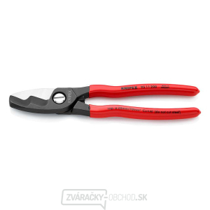Káblové nožnice 200 mm KNIPEX 95 11 200 - leštená hlava, plastové puzdrá gallery main image