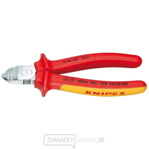 Bočné štiepacie kliešte 160 mm VDE KNIPEX 14 26 160 - chrómované, viaczložkové puzdrá Bočné štiepacie kliešte 160 mm VDE KNIPEX 14 26 160 - chrómované, viaczložkové puzdrá gallery main image