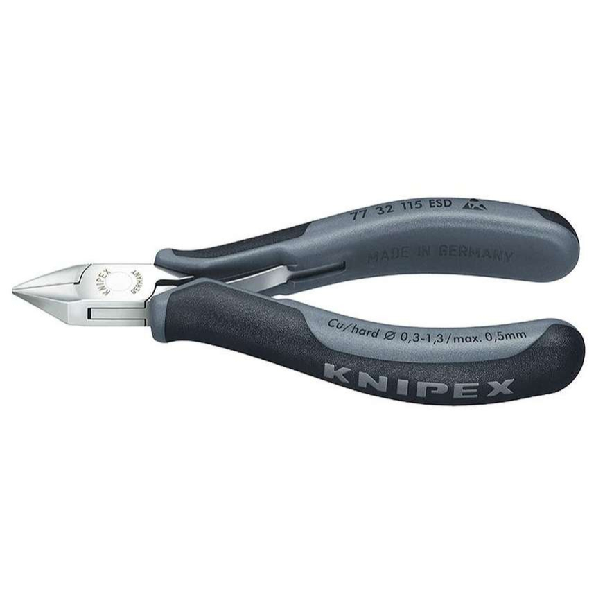 Bočné frézy na elektroniku 115 mm KNIPEX 77 32 115 ESD - leštená hlava, viaczložkové puzdrá