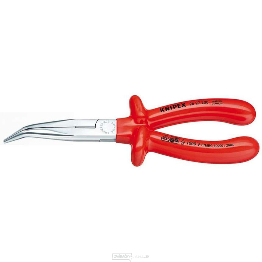 Polkruhové kliešte s čepeľami (so zobákom) 200 mm KNIPEX 26 27 200 - 1000V. Pochrómované, izolované VDE
