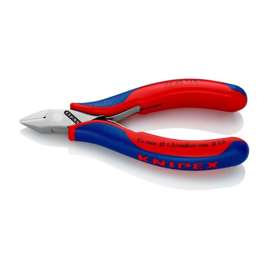 Bočné frézy na elektroniku 115 mm Knipex 77 42 115 - leštená hlava, viaczložkové puzdrá