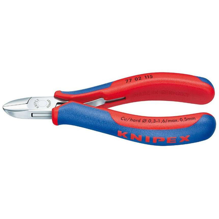 Bočné frézy na elektroniku 130 mm KNIPEX 77 02 130 - leštená hlava, viaczložkové puzdrá