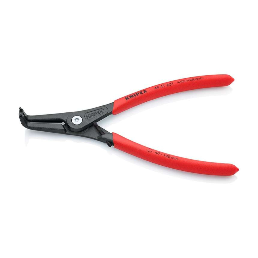 KNIPEX 49 41 A31 presné kliešte na vonkajšie poistné krúžky, 210 mm - protišmyková rukoväť