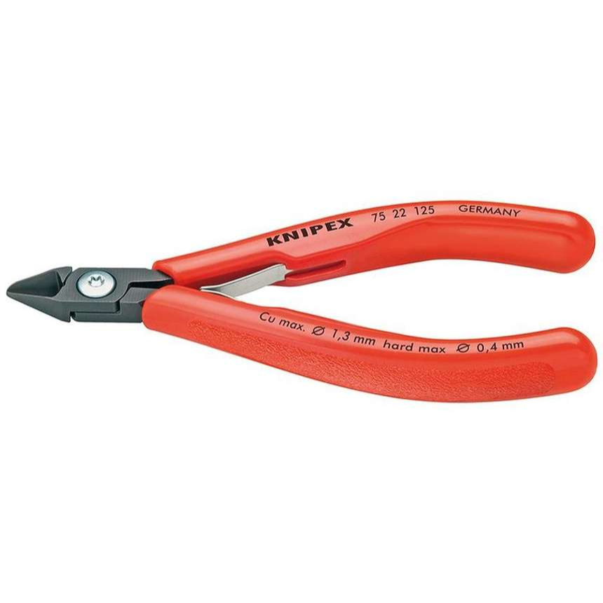 Bočné frézy pre elektroniku 125 mm KNIPEX 75 22 125 - leštená hlava, viaczložkové puzdrá