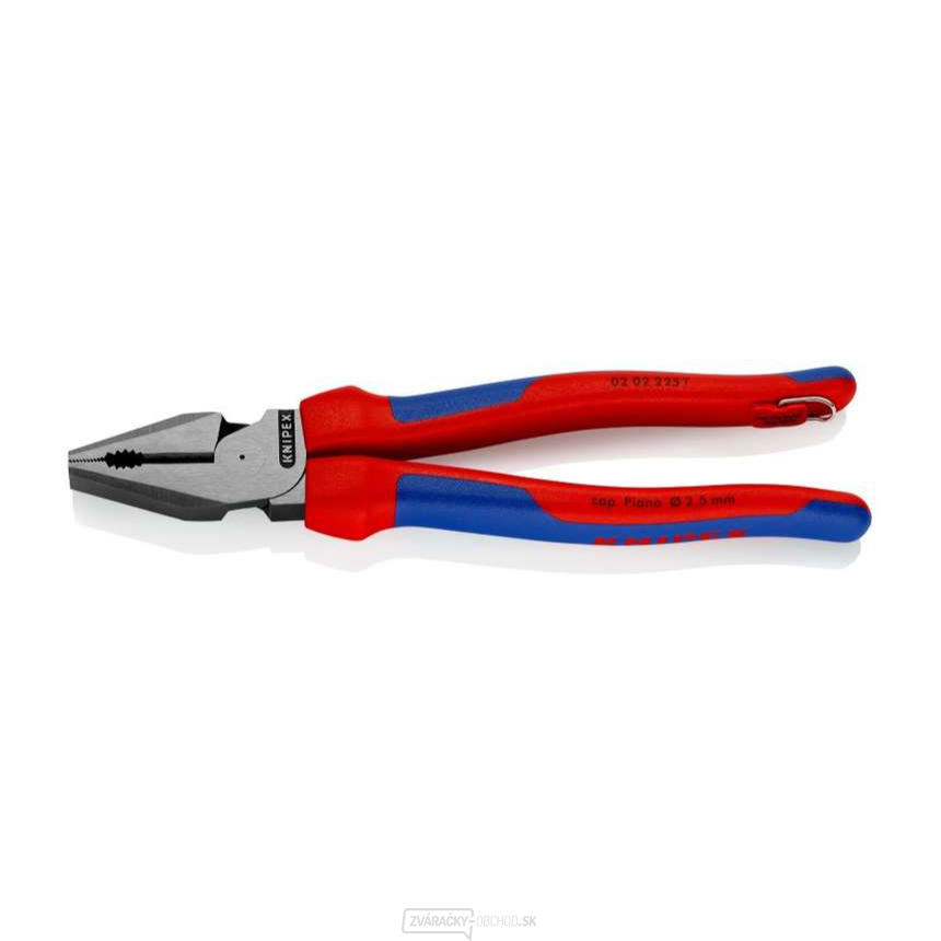 Kombinované kliešte Power 225 mm Knipex 02 02 225 T BK s upevňovacím okom
