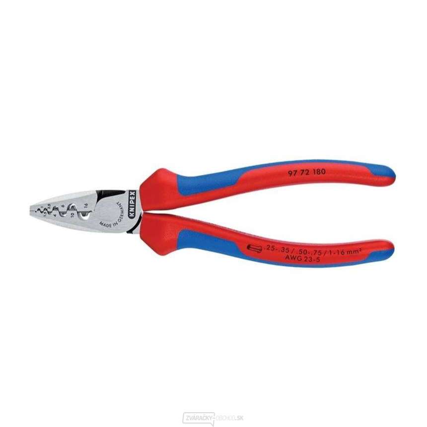 Lisovacie kliešte 180 mm na koncové objímky Knipex 97 72 180 Lisovacie kliešte 180 mm na koncové objímky Knipex 97 72 180 gallery main image