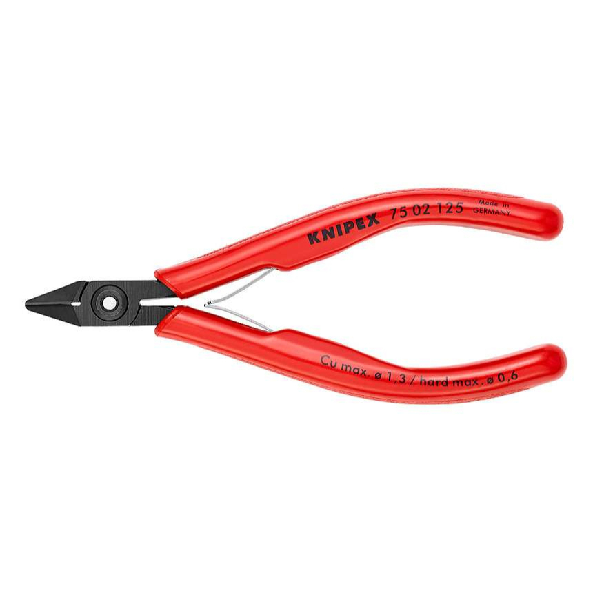Bočné frézy pre elektroniku 125 mm KNIPEX 75 02 125 - leštená hlava, viaczložkové puzdrá