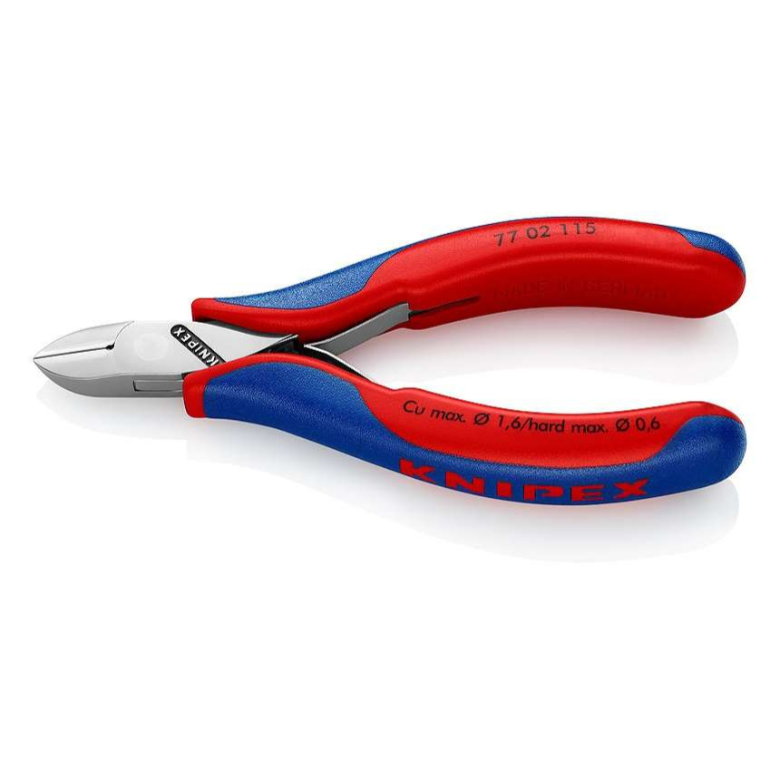Bočné frézy pre elektroniku 115 mm KNIPEX 77 02 115 - leštená hlava, viaczložkové puzdrá