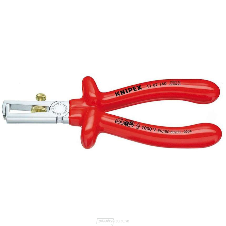 Odstraňovacie kliešte 160 mm - 1000 V. KNIPEX 11 07 160. Chrómované, izolované VDE - VDE Odstraňovacie kliešte 160 mm - 1000 V. KNIPEX 11 07 160. Chrómované, izolované VDE - VDE gallery main image