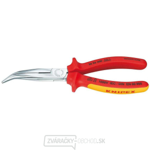 Polkruhové kliešte s čepeľami (so zobákom) 200 mm KNIPEX 26 26 200 - 1000V. Pochrómované, viackomponentné objímky VDE gallery main image