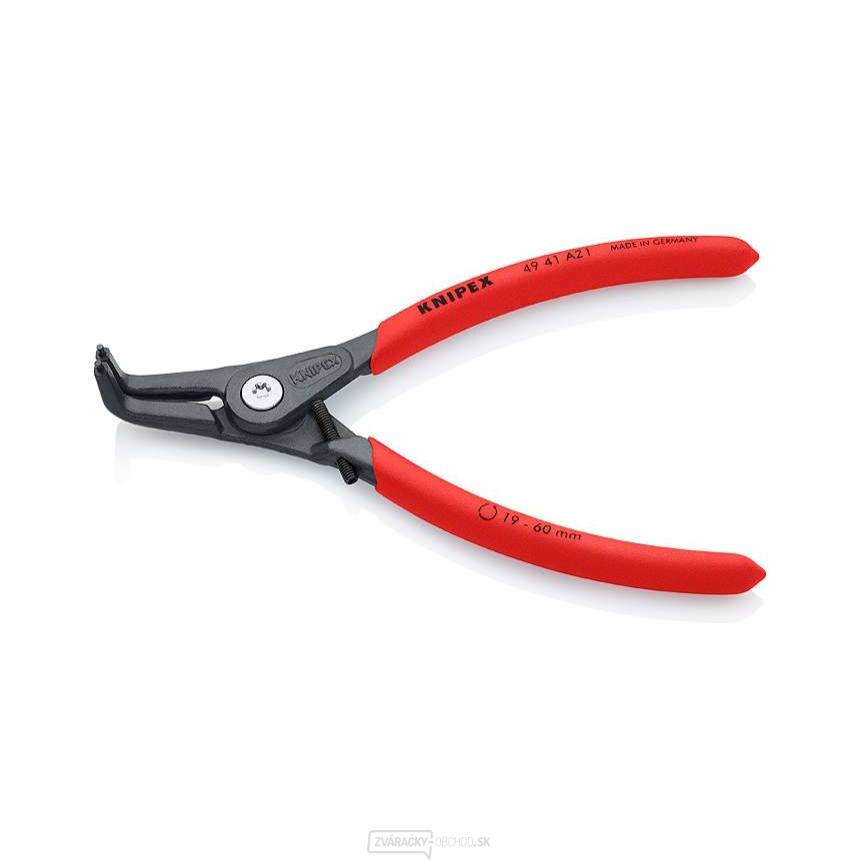 KNIPEX 49 41 A21 presné kliešte na vonkajšie poistné krúžky, 165 mm - protišmyková rukoväť