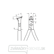 Štiepacie kliešte so šikmými čepeľami na elektroniku KNIPEX 62 12 120 Náhľad