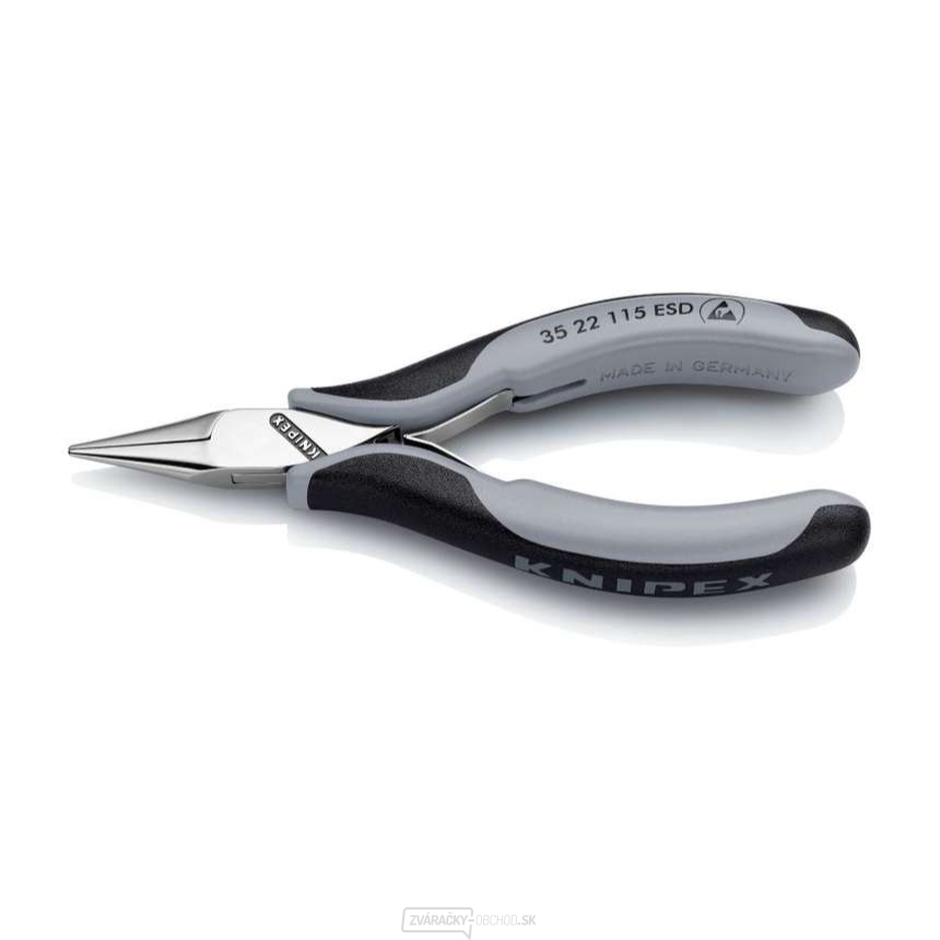 Elektronické montážne kliešte 115 mm Knipex 35 22 115 ESD - leštená hlava, viaczložkové puzdrá