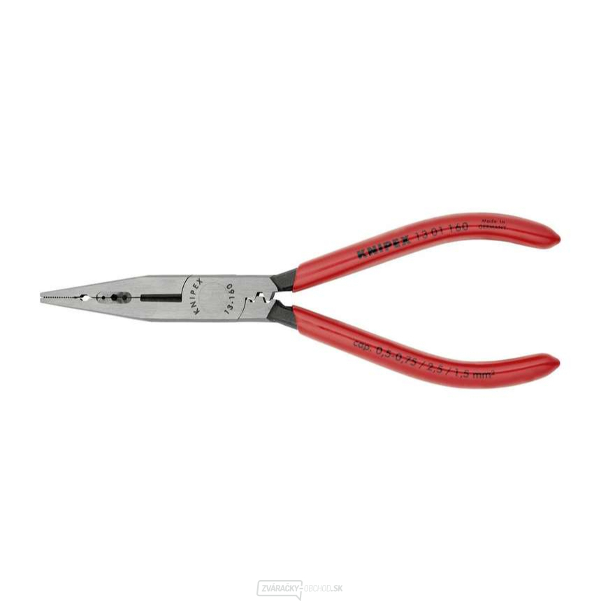 Elektrikárske kliešte 160 mm na uchopenie, odizolovanie a rezanie. KNIPEX 13 01 160 - leštené, plastové puzdrá