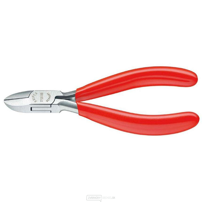Bočné frézy na elektroniku 115 mm KNIPEX 77 01 115 - leštená hlava, plastové puzdrá Bočné frézy na elektroniku 115 mm KNIPEX 77 01 115 - leštená hlava, plastové puzdrá gallery main image