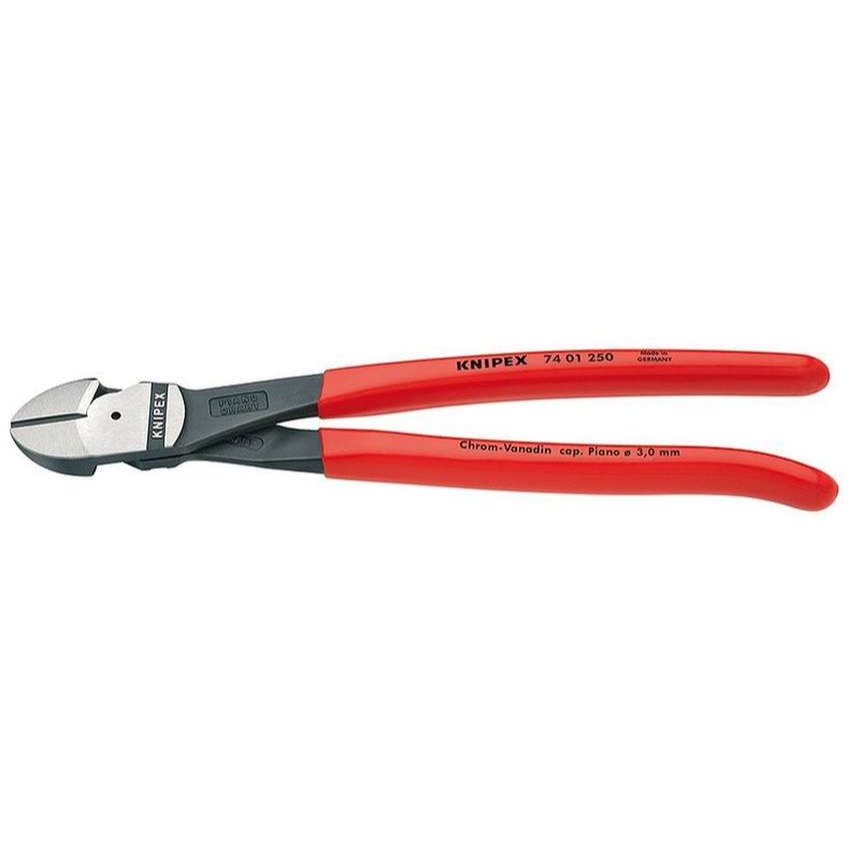 Výkonné bočné frézy 250 mm KNIPEX 74 01 250 - leštená hlava, plastové puzdrá