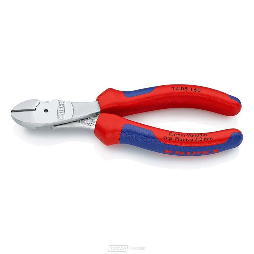 Silové bočné frézy 160 mm KNIPEX 74 05 160 - chrómované, viaczložkové puzdrá