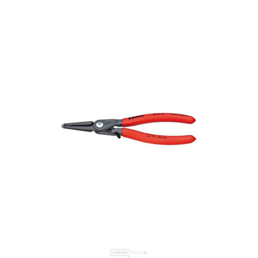 KNIPEX 48 31 J2 presné kliešte na poistné krúžky, 180 mm - sivý fosfát, protišmykový plast