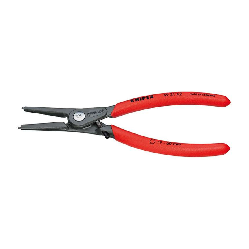 KNIPEX 49 31 A2 presné kliešte na vonkajšie poistné krúžky, 180 mm - protišmyková rukoväť