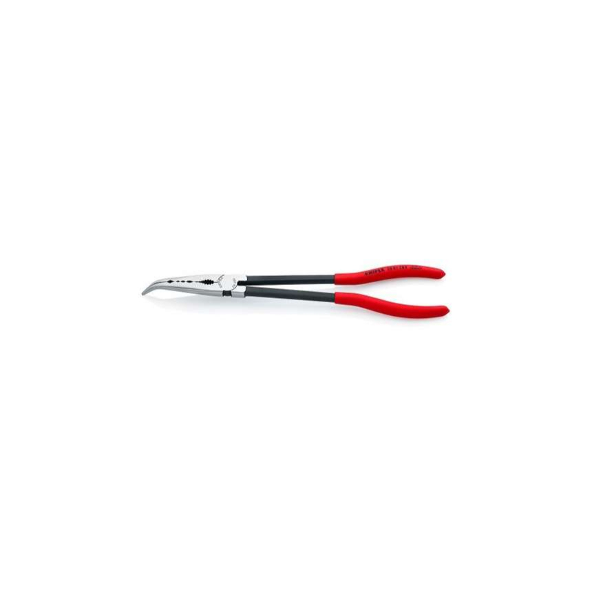 KNIPEX dlhé zahnuté kliešte 28 81 280, 280 mm - leštená hlava, čierne