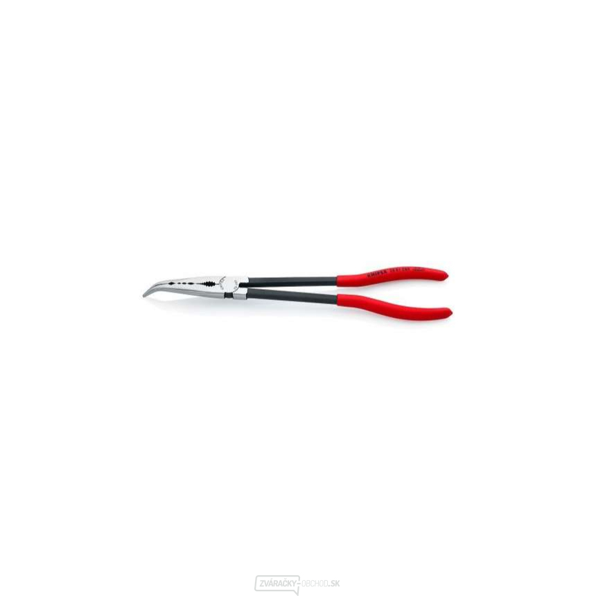 KNIPEX dlhé zahnuté kliešte 28 81 280, 280 mm - leštená hlava, čierne