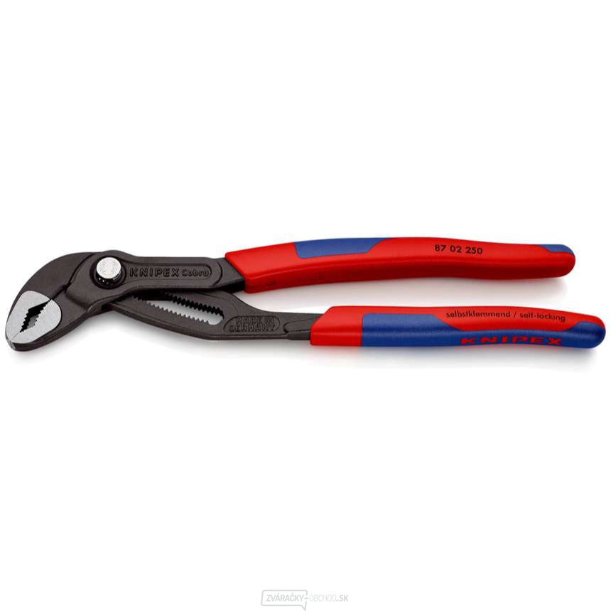 Kliešte na rúry Cobra 250 mm. KNIPEX 87 02 250 - DIN ISO 8976 - leštená hlava, viaczložkové objímky Kliešte na rúry Cobra 250 mm. KNIPEX 87 02 250 - DIN ISO 8976 - leštená hlava, viaczložkové objímky gallery main image