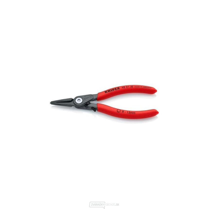KNIPEX 48 31 J0 presné kliešte na poistné krúžky, 140 mm - sivý fosfát, protišmykový plast