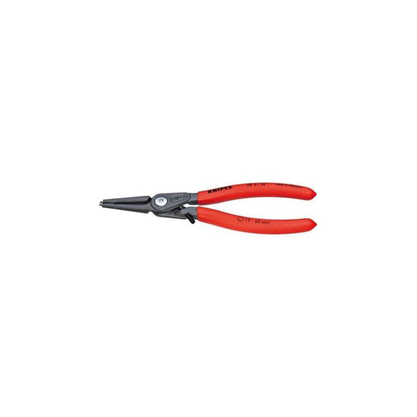 KNIPEX 48 31 J1 presné kliešte na poistné krúžky, 140 mm - sivý fosfát, protišmykový plast