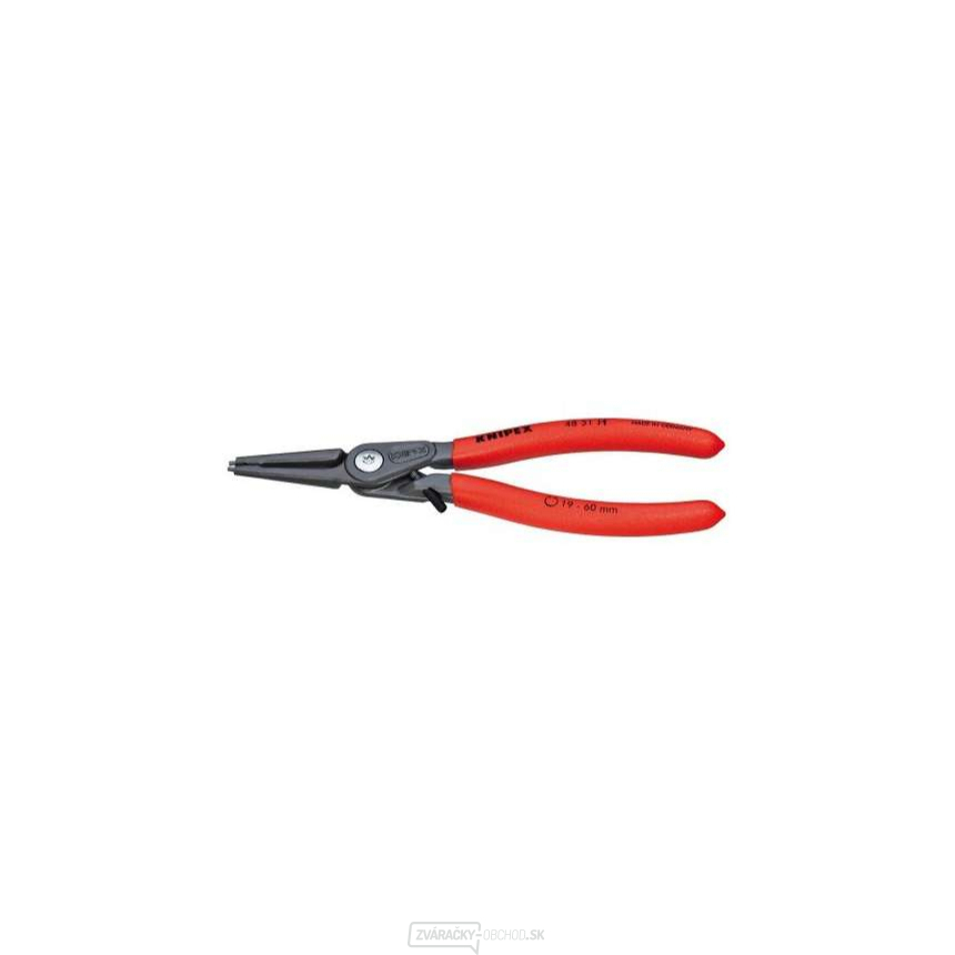 KNIPEX 48 31 J1 presné kliešte na poistné krúžky, 140 mm - sivý fosfát, protišmykový plast