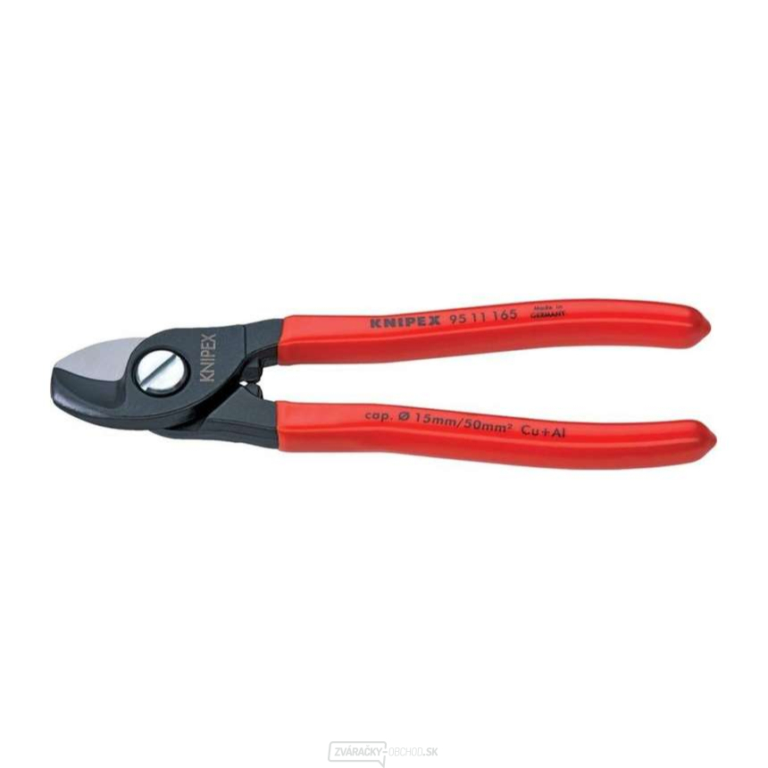 Nožnice na káble 165 mm KNIPEX 95 11 165 - leštená hlava, plastové puzdrá