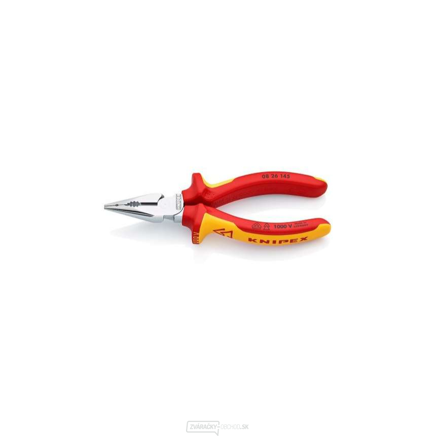 Kombinované kliešte VDE KNIPEX 08 26 145, 145 mm - chrómové kliešte, izolované s viaczložkovými puzdrami