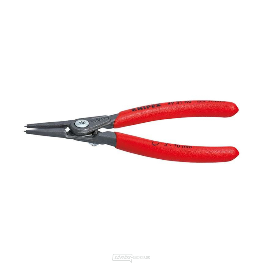KNIPEX 49 31 A1 presné kliešte na vonkajšie poistné krúžky, 165 mm - protišmyková rukoväť