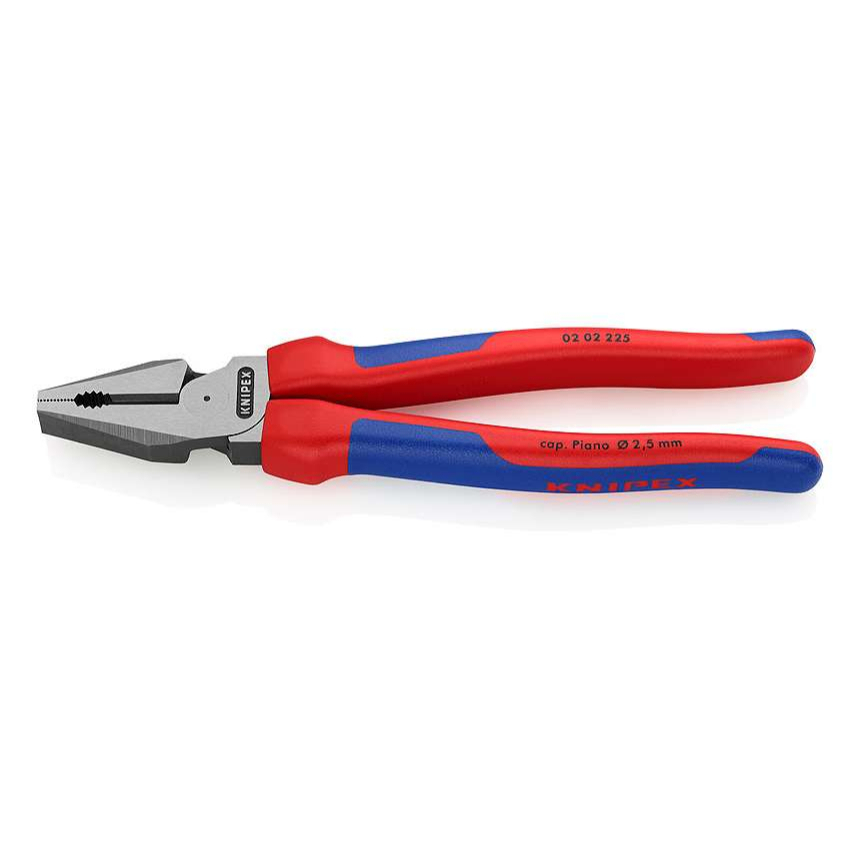 Elektrické kombinované kliešte 225 mm. KNIPEX 02 02 225 - leštená hlava, viaczložkové puzdrá