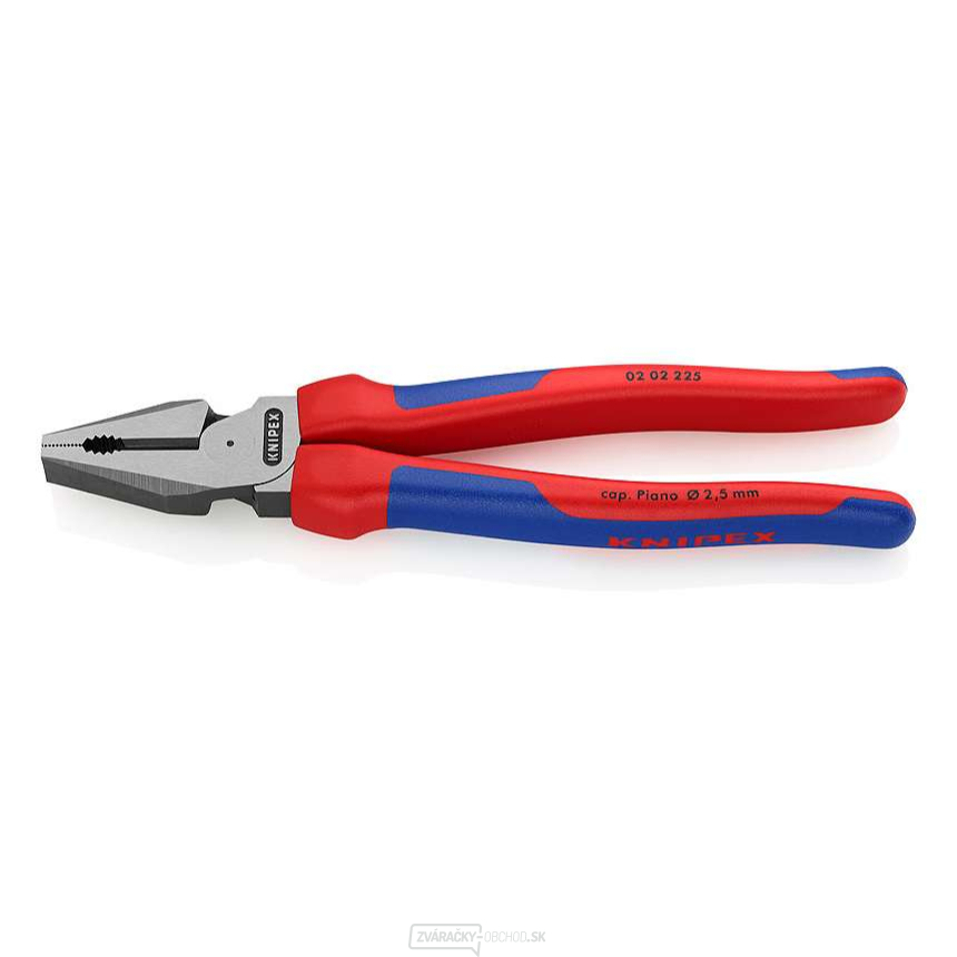 Elektrické kombinované kliešte 225 mm. KNIPEX 02 02 225 - leštená hlava, viaczložkové puzdrá
