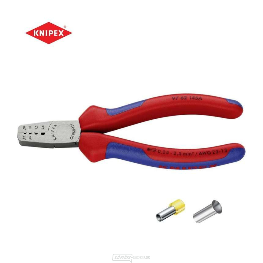 Lisovacie kliešte 145 mm Knipex 97 62 145 A - leštená hlava, viaczložkové puzdrá