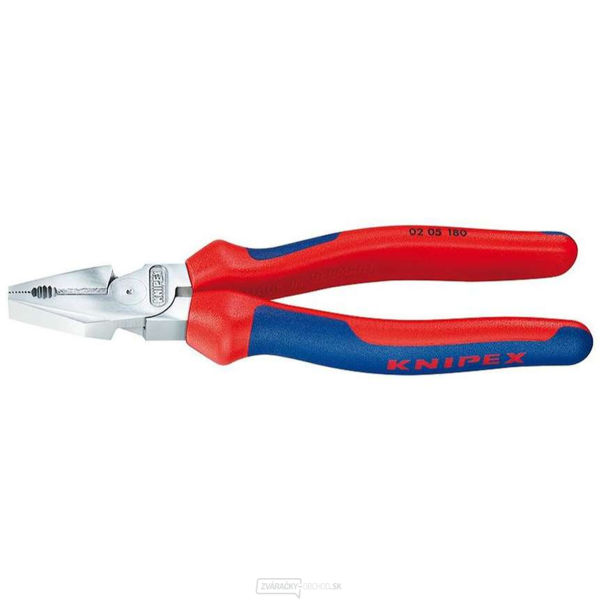 Kombinované kliešte Force 180 mm. KNIPEX 02 05 180 - chrómované, viaczložkové objímky