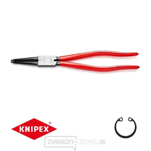 Kliešte na poistné krúžky 320 mm, vnútorné rovné. Knipex - 44 11 J4 - DIN 5265 C. Leštené, potiahnuté plastom Kliešte na poistné krúžky 320 mm, vnútorné rovné. Knipex - 44 11 J4 - DIN 5265 C. Leštené, potiahnuté plastom gallery main image