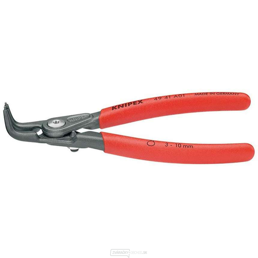 Presné kliešte na poistné krúžky 140 mm, vonkajšie zahnuté. Knipex - 49 41 A01 - DIN 5254 B
